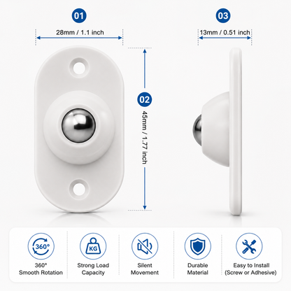 MoveEasy 360° Adhesive Mini Wheels (Pack of 4)