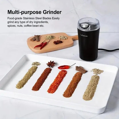 Portable Electric Coffee & Spice Grinder – Stainless Steel Blades