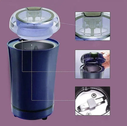 Portable Electric Coffee & Spice Grinder – Stainless Steel Blades